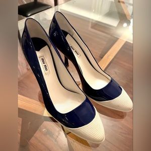 Miu Miu Navy Patent Leather Pumps 41